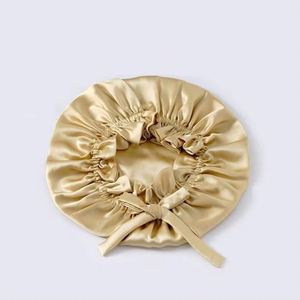 Bonnet de nuit en soie 100% mûrier pour femme avec papillons – Le meilleur pour le soin des cheveux - Product Image 4