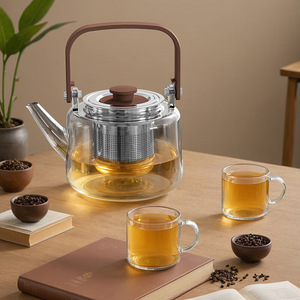 Deslon Electric Ceramic Stove <b>Tea</b> <b>Set</b> One <b>Pot</b> Four Cups High Borosilicate Glass Home Use - Product Image 3