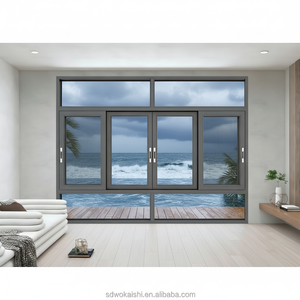 หน้าต่างบานเลื่อนอลูมิเนียมแนวนอนแบบสองชั้นพร้อมฉนวนกันความร้อน ได้รับการรับรองมาตรฐาน ISO9001/CE เหมาะสำหรับห้องนั่งเล่นในโรงแรมทันสมัย - Product Image 3