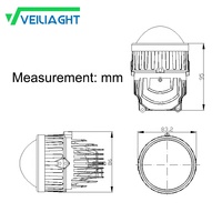 Lentille de projecteur LED de 3 pouces de remplacement pour les feux antibrouillard Golf MK5, les feux antibrouillard Ford Ranger, les feux antibrouillard FJ Cruiser, les feux antibrouillard Audi A3 8V