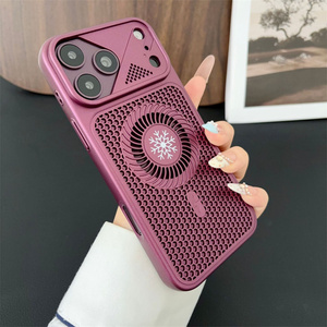เคสโทรศัพท์แม่เหล็กแบบรังผึ้งระบายความร้อน รุ่นดั้งเดิม สำหรับ iPhone 18 17 16 15 Pro Max  พร้อมพัดลมระบายอากาศ ลายเกล็ดหิมะ ฝาหลังแบบด้าน - Product Image 4