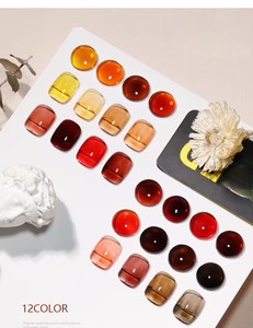 Nouvelle tendance populaire : Vernis gel UV/LED 12 couleurs, végétalien, non toxique, longue tenue, ambre, glacé, transparent, caramel - Product Image 3