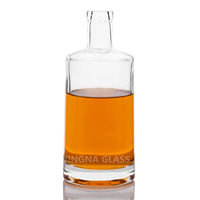 Bouteille de vin ou de liqueur en verre transparent vide personnalisée avec bouchon en liège 200ml-1000ml, impression sérigraphique, emballage pour brandy, whisky, diffuseur