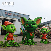 Modèle d'elfe et de chien animatroniques personnalisés |   Sculpture réaliste de créature fantastique OEM pour la décoration d'événements de parcs à thème