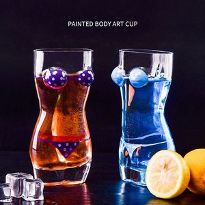 Bikini Human Body Women's Body Hand Painted Glasses Swimwear Long Drink <b>Container</b> Party Tropical Cocktail Beer Glass - Product Image 4