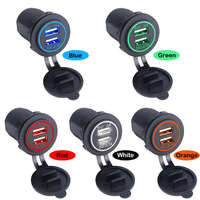 LED verte 12V double USB 3.1A à monter sur panneau avec câble de 0,6m et fusible pour voiture, bateau, VTT, UTV