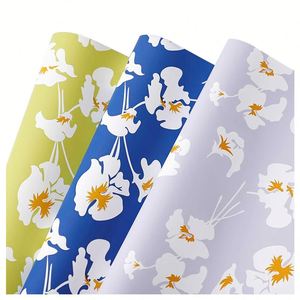 New Design Iris Flower Pattern Printed Matte Plastic Waterproof Flower Floral Packaging Paper for Florist Wrapper - Product Image 2