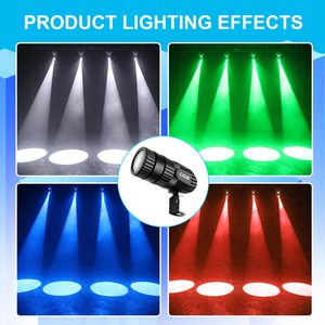 Proyector <span class=keywords><strong>LED</strong></span> <span class=keywords><strong>Pinspot</strong></span> <span class=keywords><strong>RGBW</strong></span> 4 en 1 de 15W con Control Remoto Automático, IP33, 4100K Blanco Neutro, AC 85-265V para Fiestas, Clubes, Escenarios y Eventos - Product Image 2