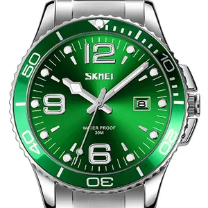 Skmei-reloj analógico de acero inoxidable para hombre, accesorio de pulsera de cuarzo resistente al agua 30m, de marca de 43mm, 9278