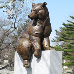 Gran escultura de animales al aire libre arrebatando pez oso y águila estatua de bronce - Product Image 6