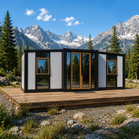 Maison conteneur préfabriquée extensible de 40 pieds avec panneaux sandwich en PU de 75 mm, 1, 2, 3, 4 ou 5 chambres, cuisine, maison mobile de luxe, chalet