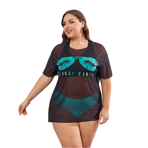 Traje de Baño Bikini de 3 Piezas para Mujer, Tallas Grandes, Sexy, Estampados Sólidos, Halter, Encaje, Manga Corta, Sujetador Push-Up con Cinturón - Product Image 1