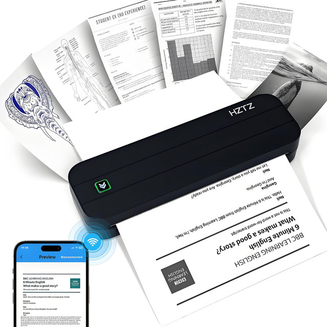 Wholesale Portable Pocket Printer Wireless for Travel A4 8-Inch Thermal Paper Inkless Printer Compatible with IOS Android Laptop