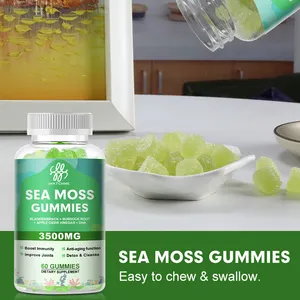 Prival Label Sea Moss Gummies 60pcs Fruit Flavor Vegan Friendly Liver Detox And Cleanse Seamoss Gummies