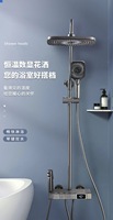 Ensemble de douche pluie en laiton à 3 fonctions avec tête et main en Gunmetal et cartouche en céramique de finition blanche pour usage domestique