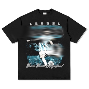 Fútbol Retro americano para <span class=keywords><strong>Messi</strong></span> Impreso Pesado Manga larga Cuello redondo <span class=keywords><strong>Sudadera</strong></span> con capucha Camiseta <span class=keywords><strong>de</strong></span> verano transfronteriza Transpirable - Product Image 1