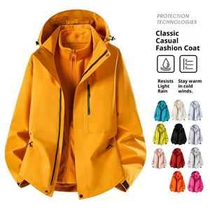 Chaqueta de <span class=keywords><strong>Forro</strong></span> <span class=keywords><strong>Polar</strong></span> para Exteriores, Unisex, Estilo Montaña, Tres en Uno, Desmontable, de Dos Piezas, Resistente al Viento, Impermeable, Cálida, Personalizada - Product Image 2