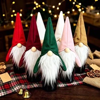Housses de bouteilles de vin de Noël, décorations de Noël, 6 couleurs, housses de bouteilles de vin en velours sans visage, décorations de table pour le Nouvel An