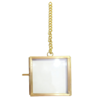 Cadre photo flottant en laiton doré antique, cadre géométrique en verre pour fleurs pressées, décoration de luxe pour la maison, présentoir d'œuvres d'art, fabricant