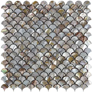 10 hojas de azulejo con efecto perla luz abanico colorido Escala de mosaico de azulejos para cocina placas para salpicaduras azulejos del baño