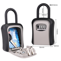 Boîte de rangement verrouillable à clé portable avec cadenas Boîte à serrure à combinaison suspendue en boucle pour clés