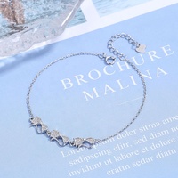 Bracelet à breloques chaton mignon en argent sterling 925, bracelet fin à chaîne animale pour femme