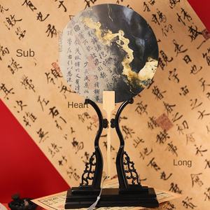 Fatingna Antique rétro Hanfu ventilateur ancien bambou artisanat décoratif fleur motif Portable National marée Style pour les cadeaux d'affaires - Product Image 1