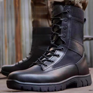 รองเท้าบูทหุ้มข้อสูง ระบายอากาศได้ดี ผ้าตาข่าย สำหรับกิจกรรมกลางแจ้ง ฝึกซ้อม หนังแบบต่อผ้า พื้นยาง ส้นเตี้ย - Product Image 1