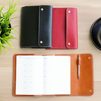 Protège-cahier A5 en cuir PU de haute qualité avec porte-stylo et porte-cartes, personnalisable avec logo