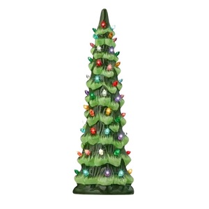 Ceramic Christmas Tree <b>Lights</b> Set Of 3 Warm Colors Battery Operated <b>Light</b> Up Decorations For Holiday Display - Product Image 1