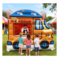 Kiosque alimentaire gonflable professionnel pour camion de crème glacée avec/sans souffleur, station de service publicitaire pop-up pour la promotion