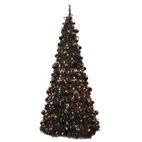 Sapin de Noël artificiel moderne en PVC noir écologique de haute qualité 2026 avec lumières LED 1,5-2,1m personnalisable
