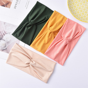 Bandeaux de sport élastiques antidérapants couleur <span class=keywords><strong>bonbon</strong></span> pour yoga et entraînement, bandeaux torsadés doux et absorbants - Product Image 2