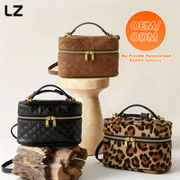 Sac à bandoulière mini pour femme LZ, sac à main carré imprimé léopard, sac à téléphone en cuir de vachette matelassé