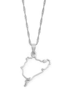 Collar con Colgante de <span class=keywords><strong>Circuito</strong></span> de Nurburgring, Joyería Minimalista Popular de Inspire Jewelry, Chapado en Oro de 18K, Joyería de Automovilismo, Pista de <span class=keywords><strong>Carreras</strong></span> - Product Image 5