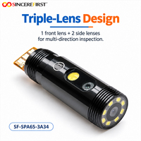 Module de caméra endoscopique USB à triple objectif de 7,9 mm avec vues avant et latérales commutables et éclairage LED à chaque objectif