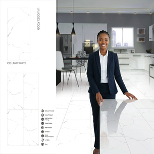 Carreaux de mur de sol en porcelaine polie de 600x1200mm à haute brillance pour salle de bain extérieure-Fabriqué à Foshan - Product Image 3