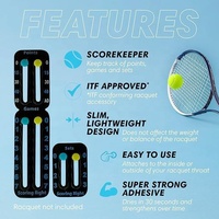 Compteur de points mécanique auto-adhésif pour raquettes de tennis ou de padel – Kit de suivi des scores fin et attachable