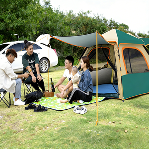 Tente de <span class=keywords><strong>camping</strong></span> familiale pour l'extérieur, 2 chambres, 2 portes, 6 fenêtres, tissu Oxford imperméable, installation rapide, tente double couche quatre saisons - Product Image 3