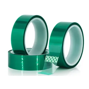 Powder Coating Masking High Temperature Heat Resistant Silicone Adhesive Green PET Polyester Tape