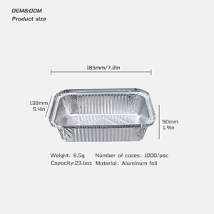 Conteneur en aluminium de 700 ml, barquette en aluminium de qualité <span class=keywords><strong>alimentaire</strong></span>, anti-fuite, boîte à lunch en aluminium - Product Image 2