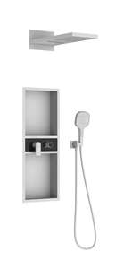 OKIE Nest - Juego de ducha con estante de almacenamiento y rociador multifuncional de agua fría y caliente para uso en baños de hotel - Product Image 3