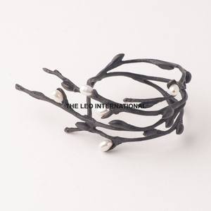 Aluminium Métal Antler Forme unique Argent Plaqué Rond de serviette Luxe Maison Mariage Fête Table Décoration Rond de serviette - Product Image 3