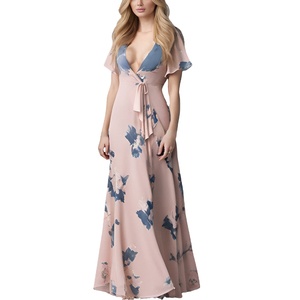 Oem Gốc Voan Spandex Thoáng Khí 2024 Phụ Nữ Quần Áo Nhà Sản Xuất Dresses Womenswear Maxi Mùa Hè Dresses - Product Image 3