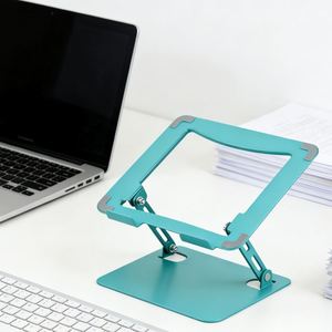Nouveau support pliable robuste et réglable en métal pour ordinateur portable et tablette, rehausseur portable ergonomique avec refroidissement, angles réglables, style bureau pour ordinateur portable - Product Image 3