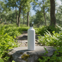 Bouteille d'eau blanche vierge pour sublimation avec mousqueton, gourde en aluminium anti-fuite 500 ml, bouteilles en aluminium personnalisables