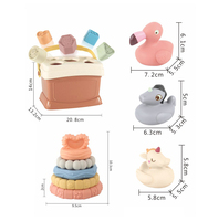 Nouveaux produits chauds Durable léger Portable PP matériel seau carré bébé été jouet presse à pulvériser de l'eau ensemble de jeu