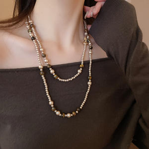 Nueva joyería de moda de alta calidad collar de temperamento largo de perlas multicapa para mujer - Product Image 4