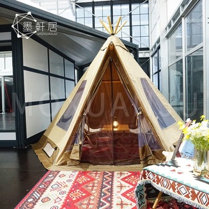 Tente <span class=keywords><strong>tipi</strong></span> de camping de luxe pour 4 personnes en toile Safari Party avec <span class=keywords><strong>lit</strong></span> - Product Image 1