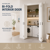 Porte intérieure pliante sur mesure OEM, blanche, à double battant, avec panneau peint, pour placard de buanderie peu encombrant